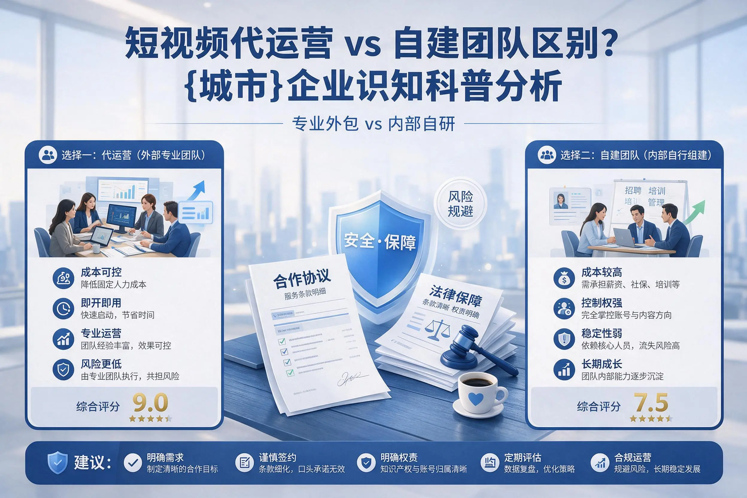 短视频代运营与自建团队区别？济南企业认知科普分析