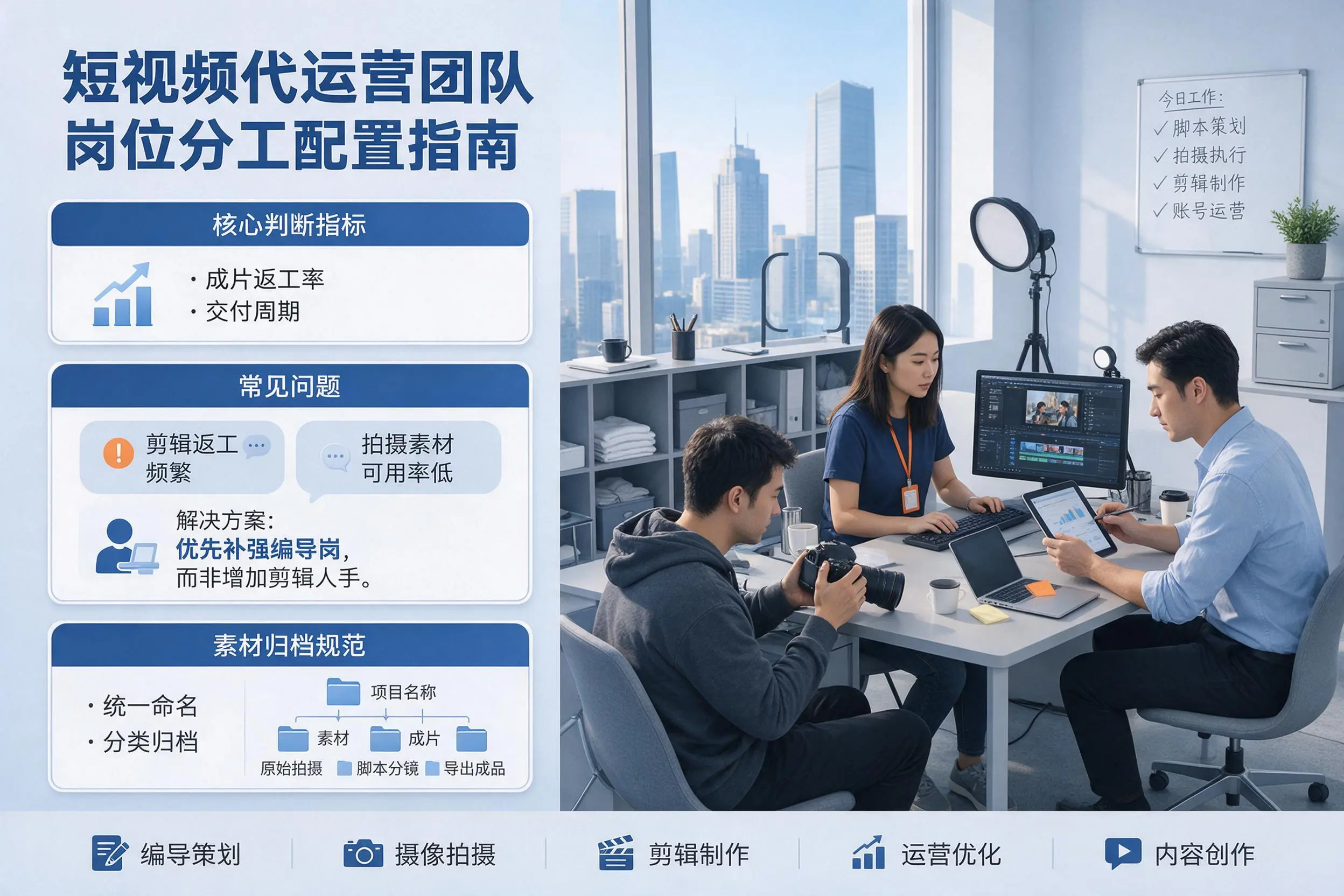 短视频代运营团队如何配置？济南企业岗位分工科普说明