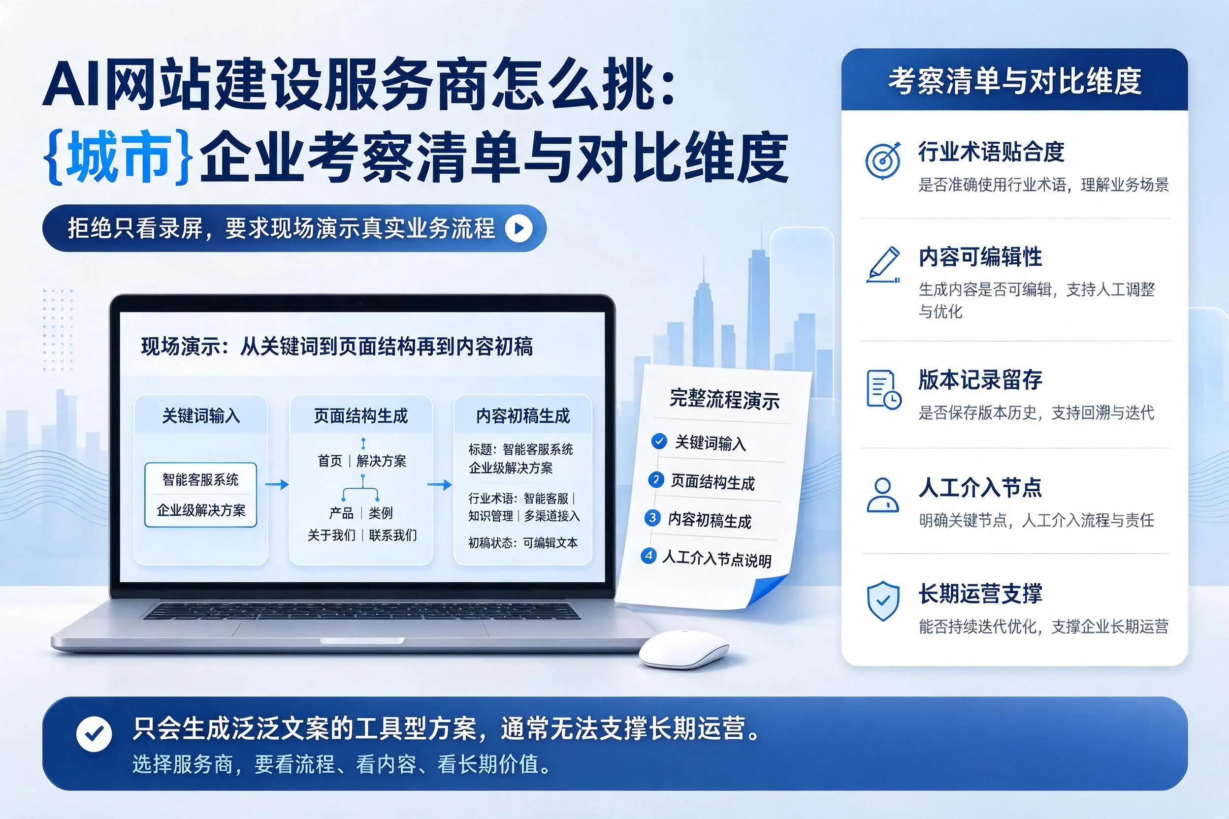 AI网站建设服务商怎么挑：济南企业考察清单与对比维度